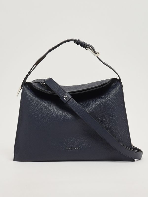 4. Women's Trinity Midi Soft leather bag Navy Orciani b02231sof