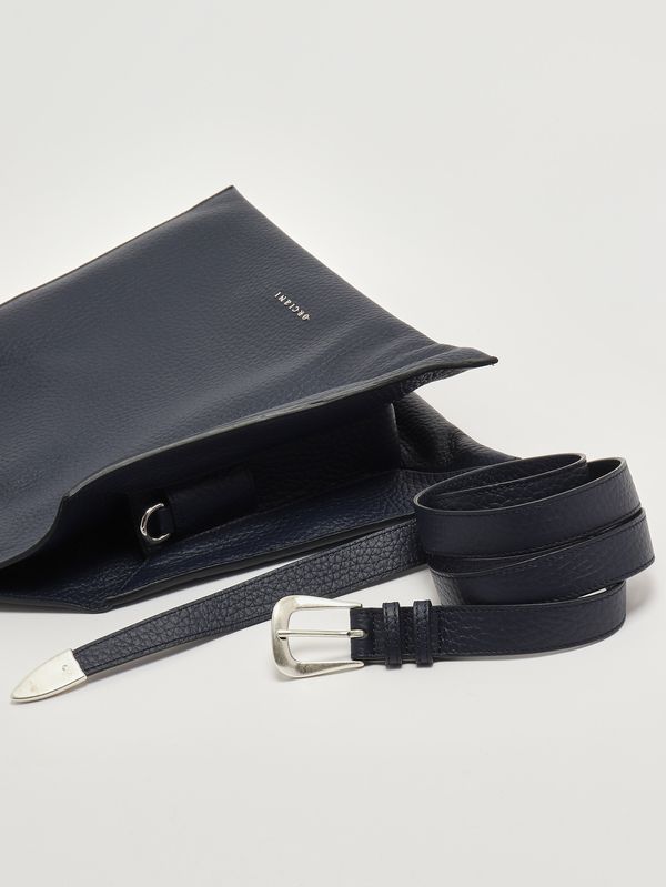 6. Women's Trinity Midi Soft leather bag Navy Orciani b02231sof
