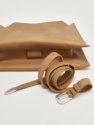 6. Women's Trinity Midi Soft leather bag Cookie