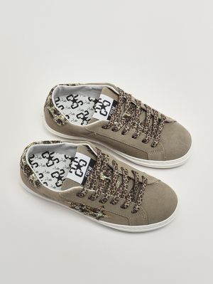 2. Baskets en cuir pour fille Taupe