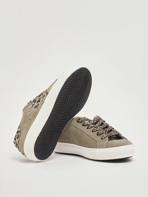4. Baskets en cuir pour fille Taupe