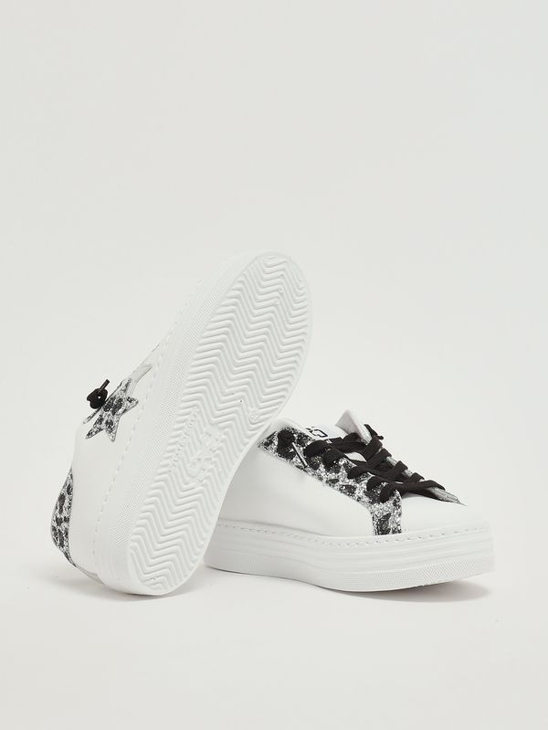4. Girls' leather sneakers Black and White 2Star 2sb3457