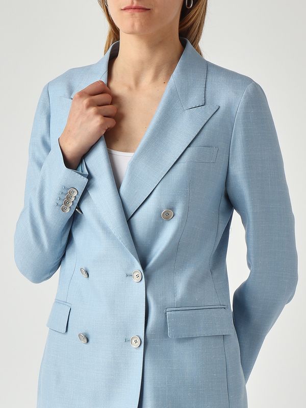 5. Damenblazer Paris aus Schurwolle, Seide und Leinen Heller Denim Tagliatore jparigi10b/sv440062