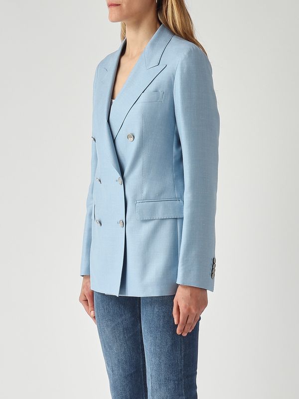 3. Damenblazer Paris aus Schurwolle, Seide und Leinen Heller Denim Tagliatore jparigi10b/sv440062