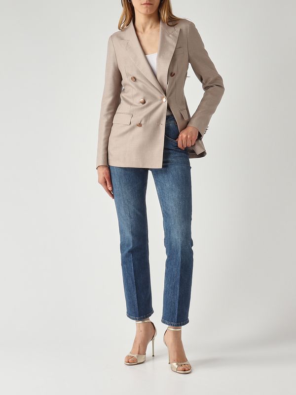 2. Blazer donna Parigi in lana vergine, seta e lino Tortora Tagliatore jparigi10b/sv440062