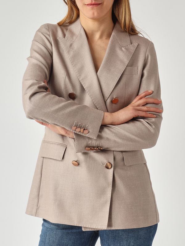 5. Blazer donna Parigi in lana vergine, seta e lino Tortora Tagliatore jparigi10b/sv440062