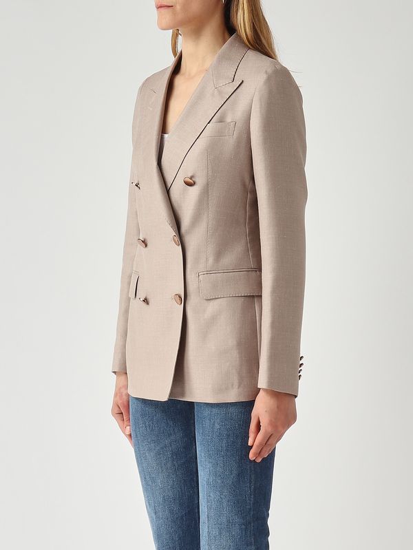 3. Blazer donna Parigi in lana vergine, seta e lino Tortora Tagliatore jparigi10b/sv440062