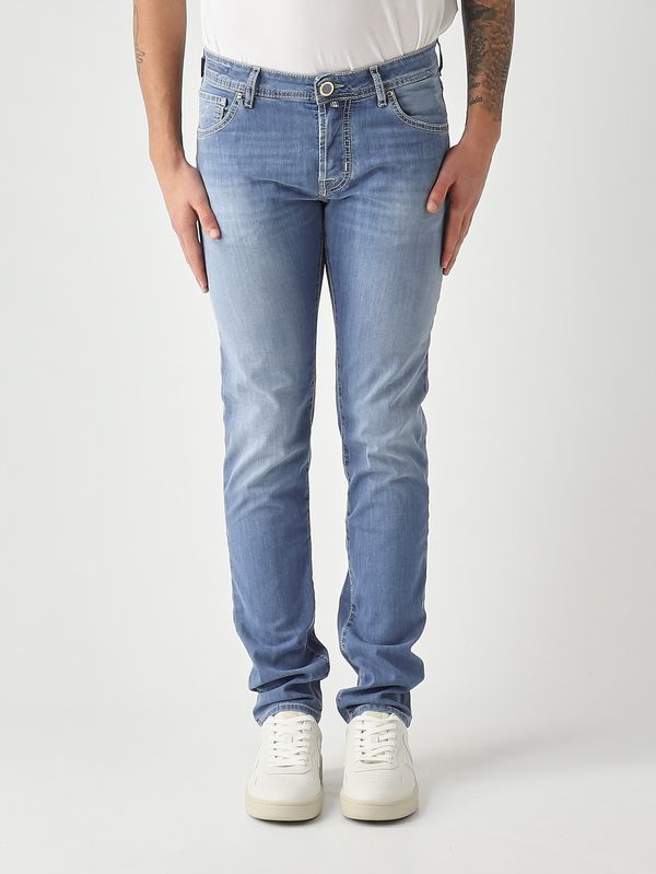 Vaqueros de hombre Nick V2 en mezcla de algodón elástico 8 OZ Denim Claro Jacob Cohen