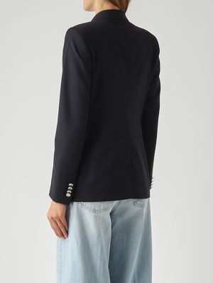 4. Blazer de mujer París en lana virgen elástica Azul Noche