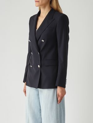 3. Blazer de mujer París en lana virgen elástica Azul Noche