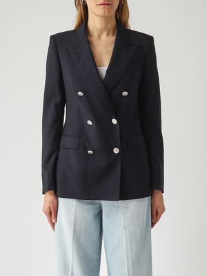 1. Blazer de mujer París en lana virgen elástica Azul Noche