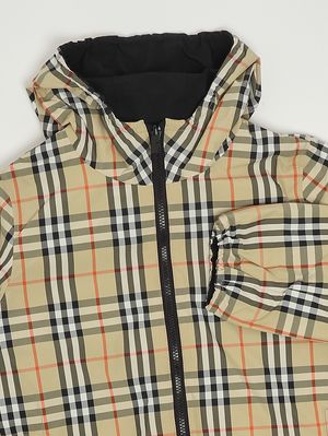 4. Blouson garçon Reece en nylon Carreaux Beige