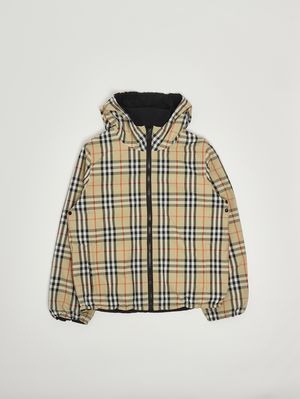 1. Blouson garçon Reece en nylon Carreaux Beige