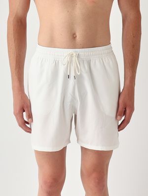 1. Herren-Badehose Traveler (14,5 cm) aus technischem Stretch-Gewebe Weiß