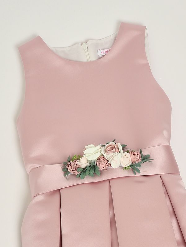 3. Mädchenkleid aus Mikado-Stoff Rosa Mimilù 612