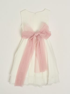 2. Mädchenkleid aus Baumwollmischung Weiß-Rosa