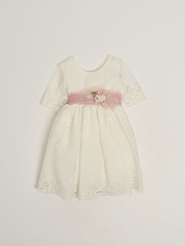 1. Babykleid aus Spitze Weiß Mimilù 734