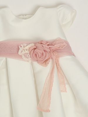 3. Baby's cotton-blend dress White-Pink