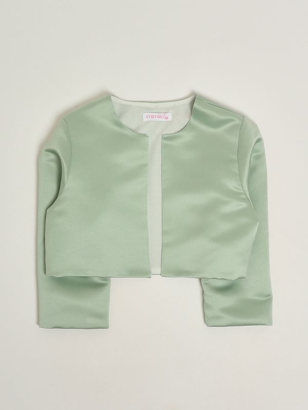 1. Mädchenjacke aus Satin Grün Mimilù 563