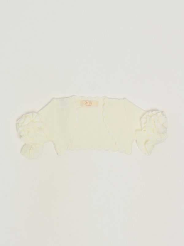 Boléro bébé en tricot Blanc Mimilù