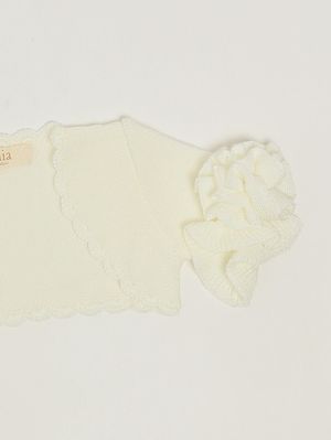 3. Baby-Bolero aus Strick Weiß