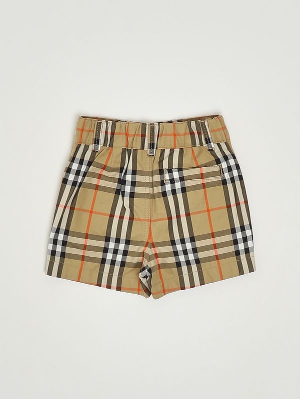 2. Newborn Oscar cotton Bermuda shorts Beige Check Burberry 8121238