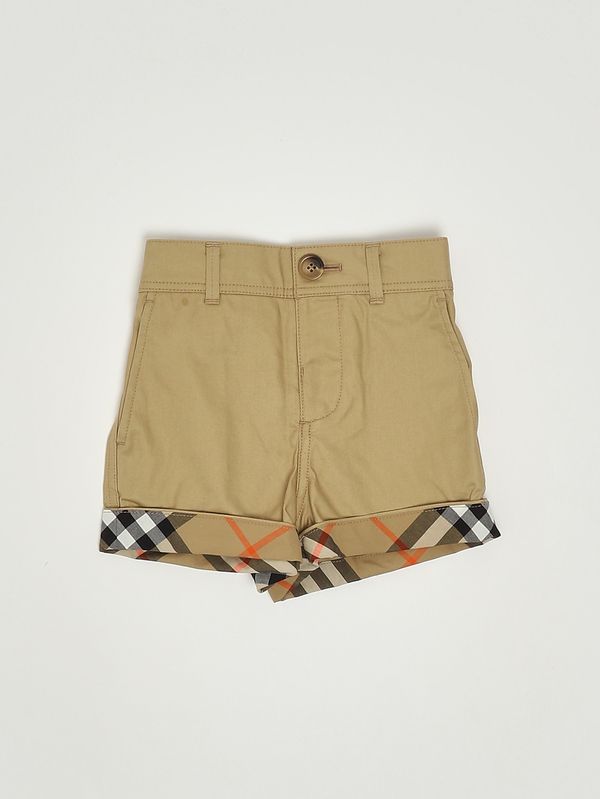 1. Bermuda neonato Oscar in cotone Beige Burberry 8121233