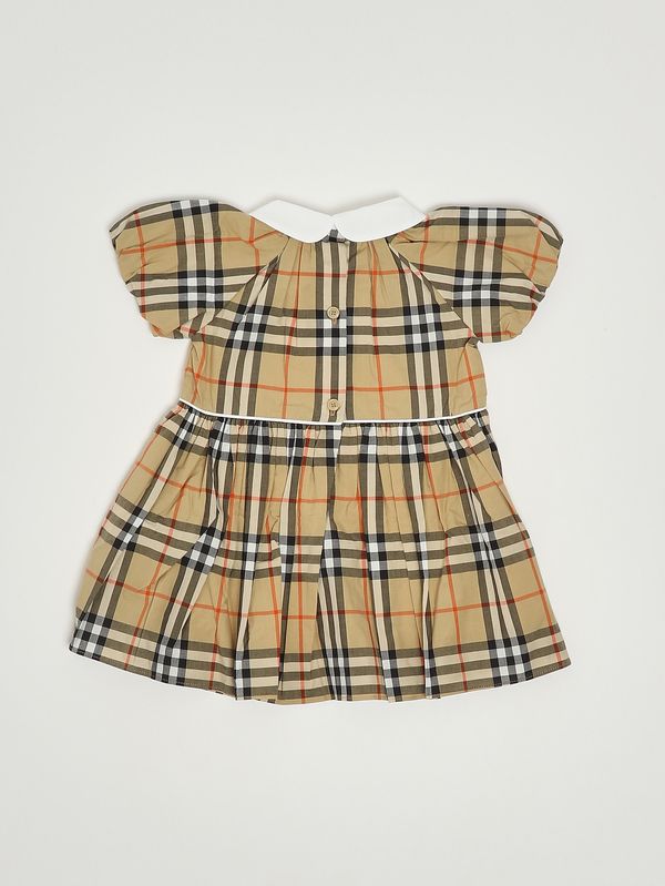 2. Aria newborn dress in cotton Beige Check Burberry 8119879
