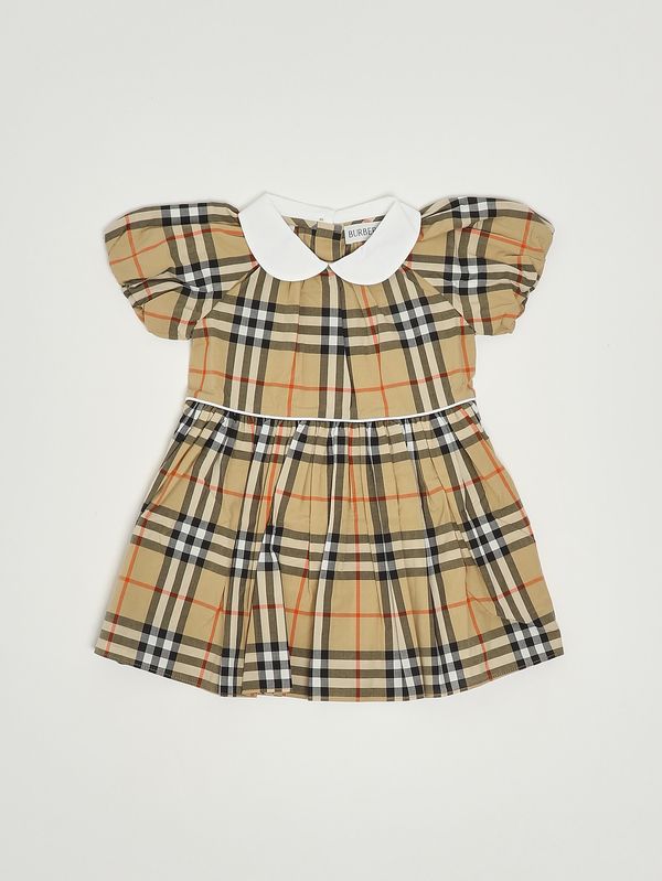 Robe pour nouveau-né Aria en coton Carreaux beige Burberry