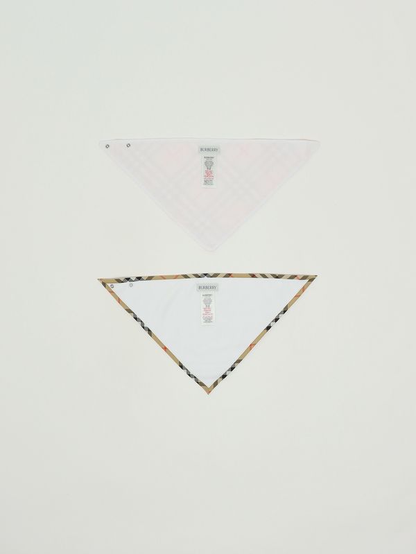 2. Set de baberos de algodón para recién nacido Rosa-Blanco Burberry 8117961