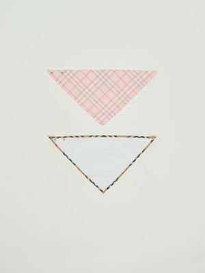 1. Set de baberos de algodón para recién nacido Rosa-Blanco