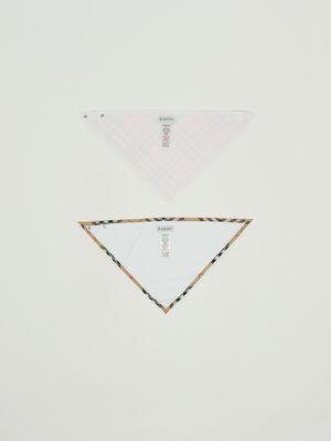 2. Set de baberos de algodón para recién nacido Rosa-Blanco