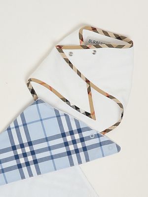 2. Cotton bib set for baby boys Light Blue-White