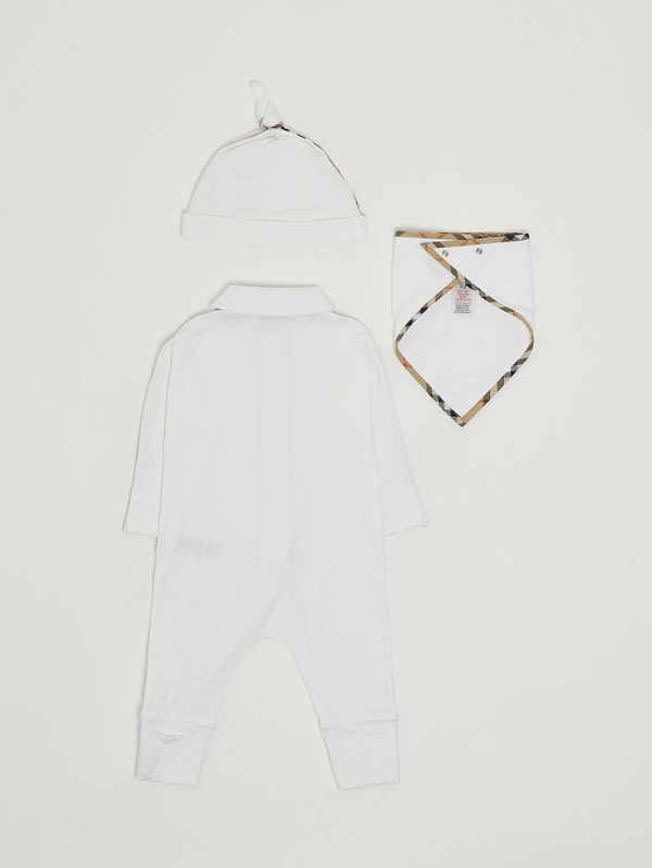 2. Set neonato N7 Hamilton in cotone stretch Bianco Burberry 8119819