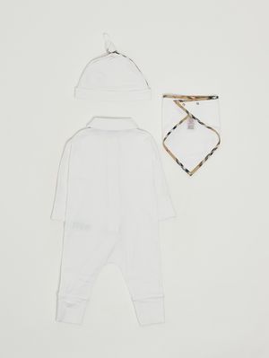2. Set neonato N7 Hamilton in cotone stretch Bianco