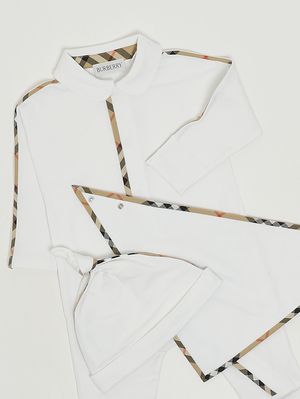 3. Set neonato N7 Hamilton in cotone stretch Bianco
