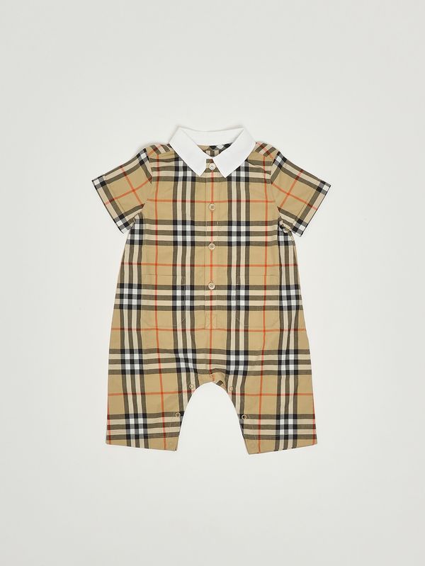 1. Grenouillère pour nouveau-né Andreas en coton Beige à carreaux Burberry 8119878