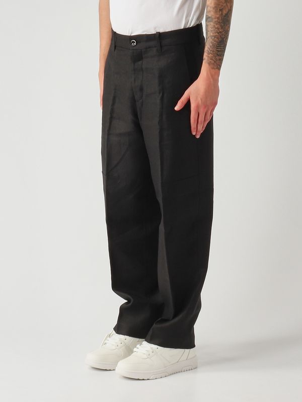 3. Pantalone uomo Franco in lino Nero Nine in the morning frc11