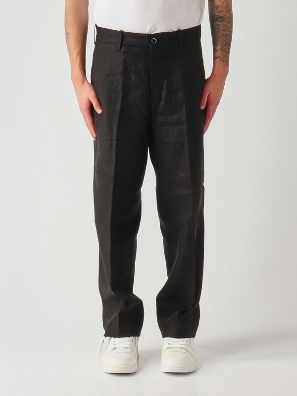1. Pantalone uomo Franco in lino Nero Nine in the morning frc11