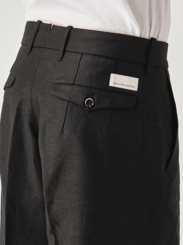 5. Pantalone uomo Franco in lino Nero Nine in the morning frc11