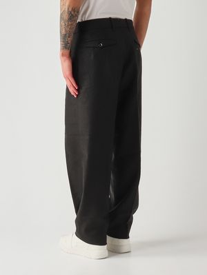 4. Pantalone uomo Franco in lino Nero