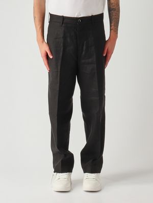 1. Pantalone uomo Franco in lino Nero