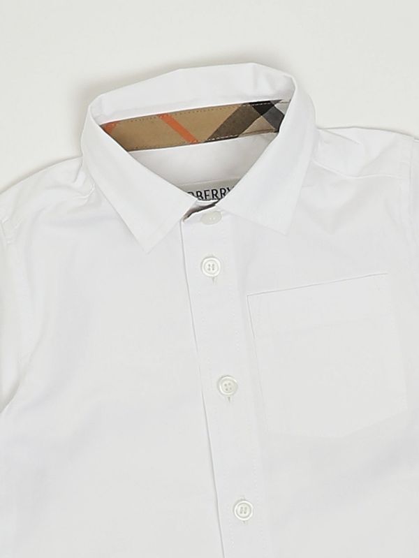 3. Camisa para recién nacido Owen de algodón Blanco-Beige Burberry 8121255