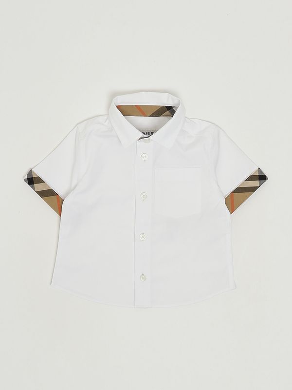 1. Camisa para recién nacido Owen de algodón Blanco-Beige Burberry 8121255