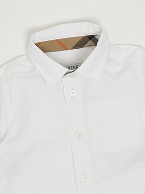 3. Camisa para recién nacido Owen de algodón Blanco-Beige