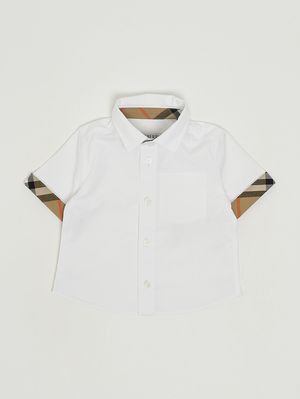 1. Camisa para recién nacido Owen de algodón Blanco-Beige