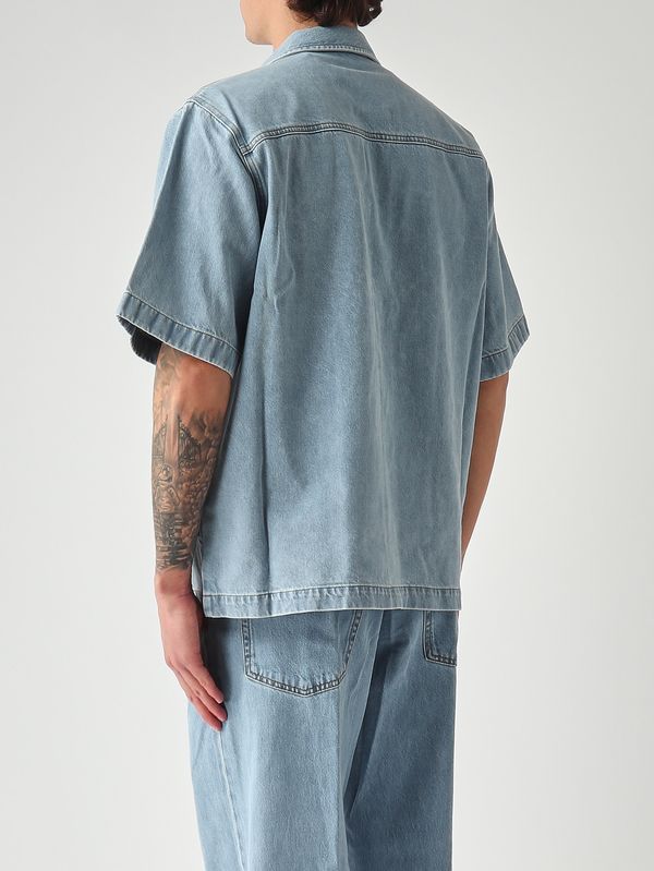 4. Overshirt uomo Max in cotone Denim Chiaro Nine in the morning mx33
