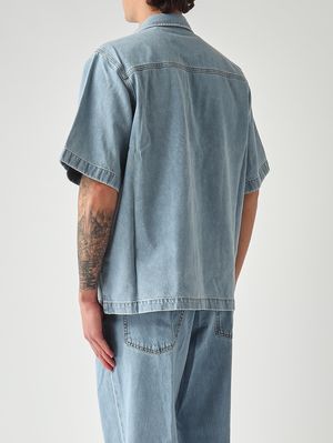 4. Overshirt uomo Max in cotone Denim Chiaro
