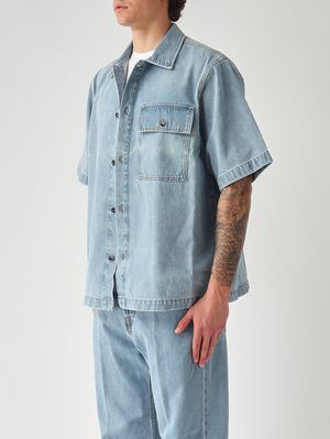 3. Overshirt uomo Max in cotone Denim Chiaro