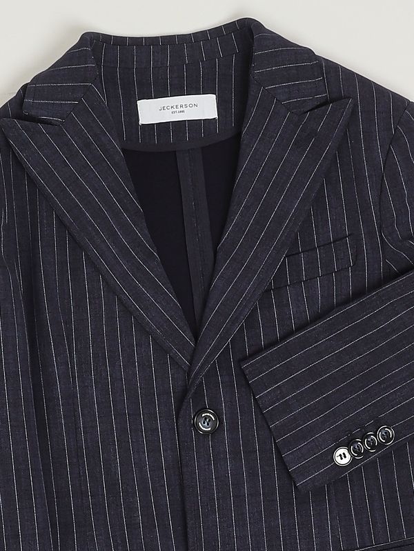 3. Chaqueta para niño de mezcla de algodón Azul de raya diplomática Jeckerson j5100js26